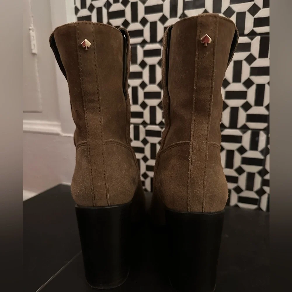Kate Spade pull-on suede booties, gently used condition